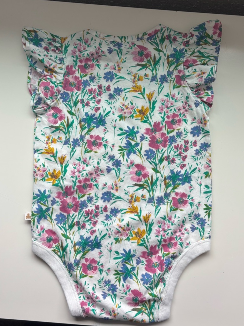 New! BabyGap brennans basics cotton onesie floral with flutter sleeve size 18-24